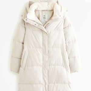 Abercrombie Cream Ultra Long Puffer - size M